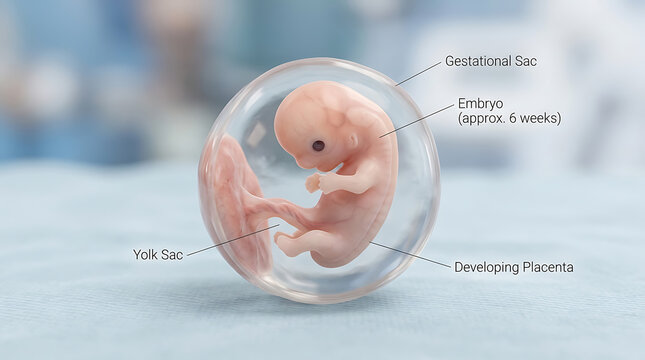 Human Embryo Development at Six Weeks Gestation.
