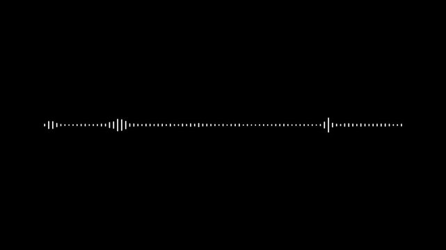 Music waveform spectrum animation with sound audio frequency bars speaker volume pulse microphone recording podcast voice disco club nightlife party radio player. dynamic equalizer black background