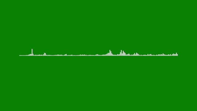 Podcast audio spectrum visualizer with sound waveform microphone voice frequency bars speaker pulse music listening radio display disco nightlife party animation. digital equalizer green screen 4k