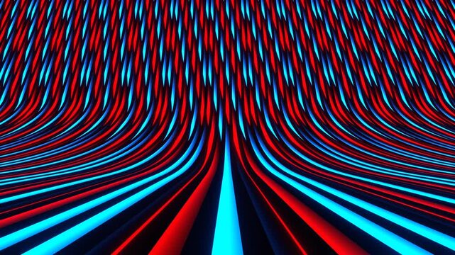 Red and Blue Particles Motion Down Background VJ Loop in 4K
