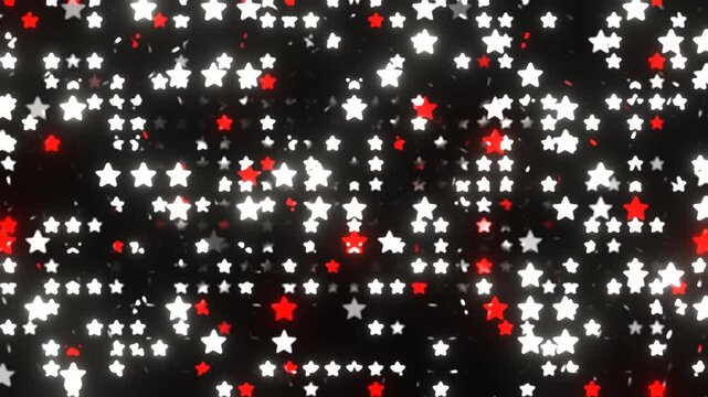 Red and White Abstract Stars Strobe Background VJ Loop in 4K