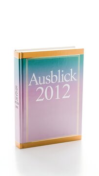 Colorful calendar book for the year 2012 with title.