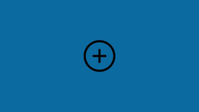Vector illustration of a Black plus symbol icon animation in 4k stock video.