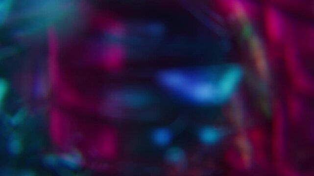 Illuminated gradient. Blur light flash. Defocused neon purple blue color lens flare flicker blaze gleam glimmer sparkle shine on abstract overlay.