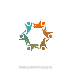 Fototapeta premium Abstract people colorful logo icon design minimal style illustration. community logo icon vector isolated. 