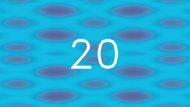 Abstract blue pattern with number twenty in center