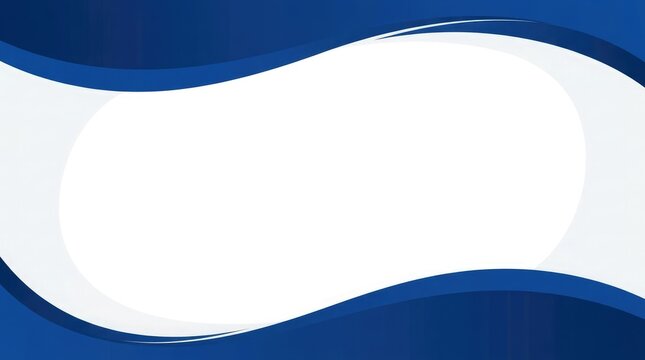 Abstract blue wave background with a clean white copy space area