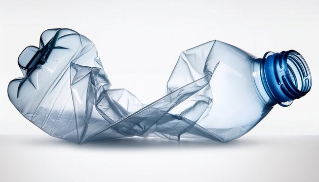 concept of recycle empty used plastic bottle on white background