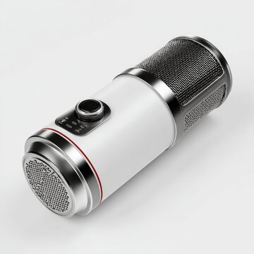 Modern White Microphone for Professional Audio Recording