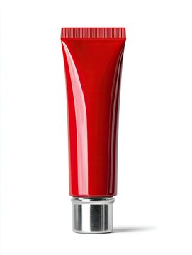 Red Toothpaste Tube Mockup for Product Design Presentation