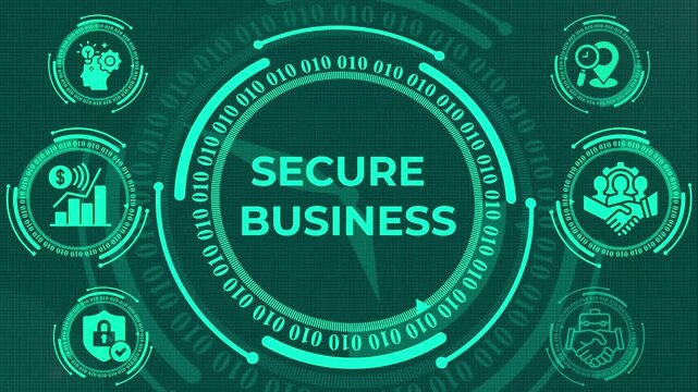 Global Business Security and Strategic Risk Management, Secure Business Concept Digital Background for Corporate Use, Cybersecurity and Data Protection Infographic for Enterprises
