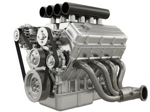 High-performance engine with multiple exhaust pipes