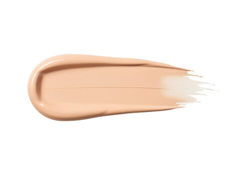 Beige liquid foundation makeup smear isolated on white background