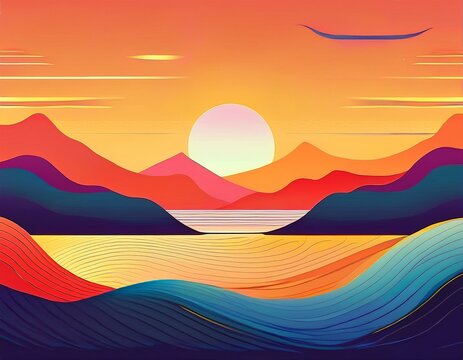 minimalist landscape art background