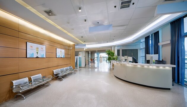 modern hospital reception area