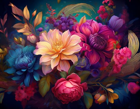 flower bouquet wallpaper design