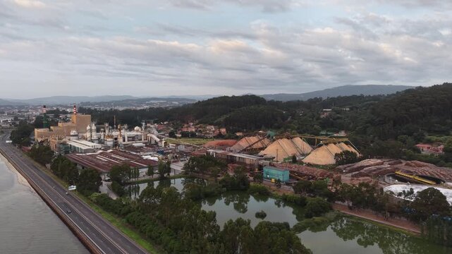 ENCE industrial complex beside the Ria de Pontevedra