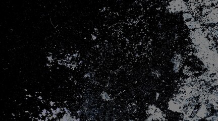 Obraz premium Dark black grunge texture with scattered gray distressed marks and rough organic surface detail.