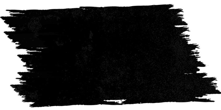 black brush stroke texture isolated on transparent background, Textured black paintbrush stroke, grungy banner design
