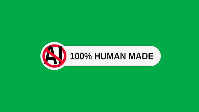 Original Human Made Text Motion Graphics Animation with chroma green screen 4k