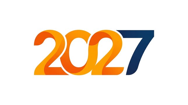 Colorful gradient year 2027 modern design vector