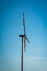 Damaged wind turbine needing repair © nikolay