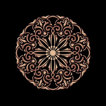 Ornamental mandala animation, classic circular decoration