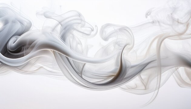 swirling white smoke on white background for coffee tea tobacco designs