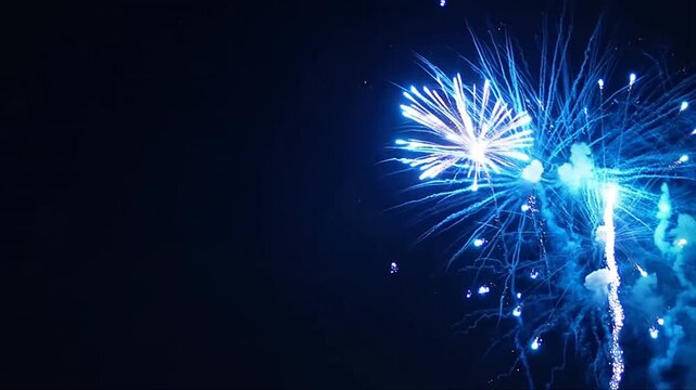 Blue fireworks on edge