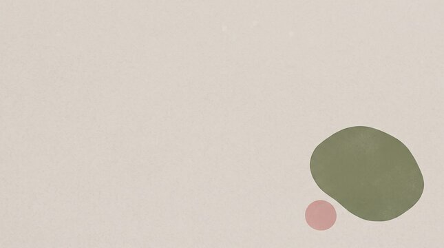 オリーブとくすみピンクのペブル形状を描いた北欧オーガニック背景
