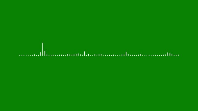 Microphone audio spectrum visualizer featuring podcast voice music sound waveform frequency bars speaker pulse listening disco party nightlife club radio display. green screen 4k loop