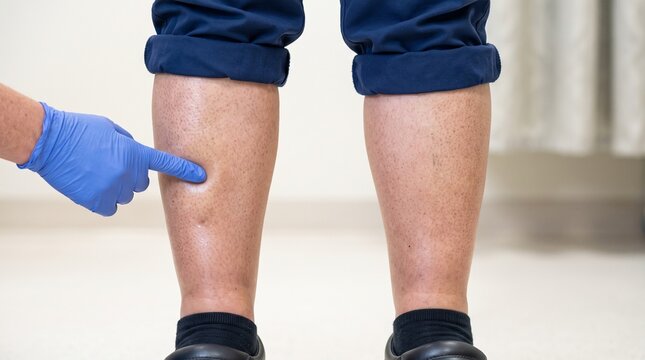 Bilateral Pitting Edema of Lower Legs and Ankles as Clinical Sign of Fluid Retention