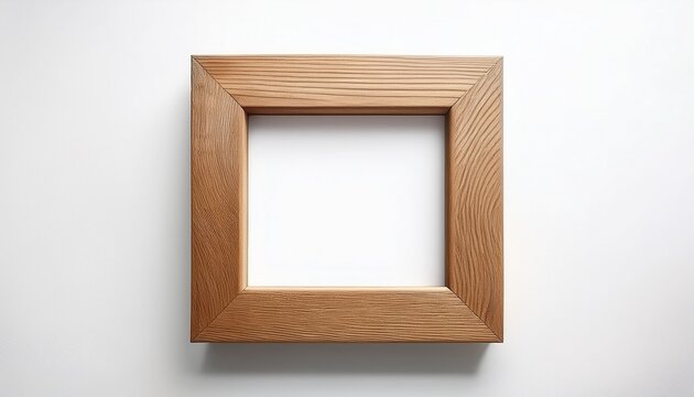 blank square wooden frame isolated on white background ready for customization blank frame natural