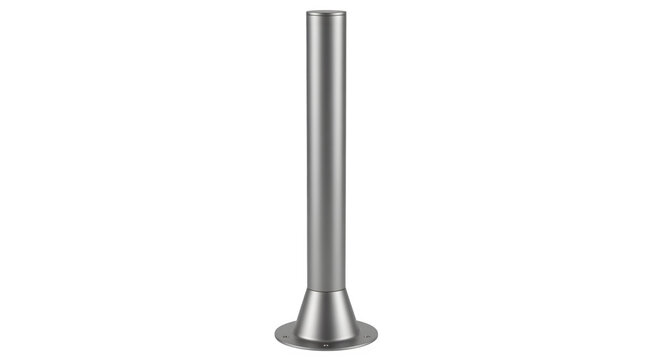 Metallic steel tube isolated on a transparent background illustrating a precise cylindrical industrial pipe component for architectural construction