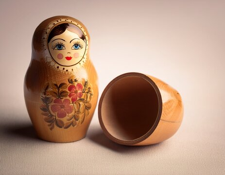russian nesting dolls babushka half open