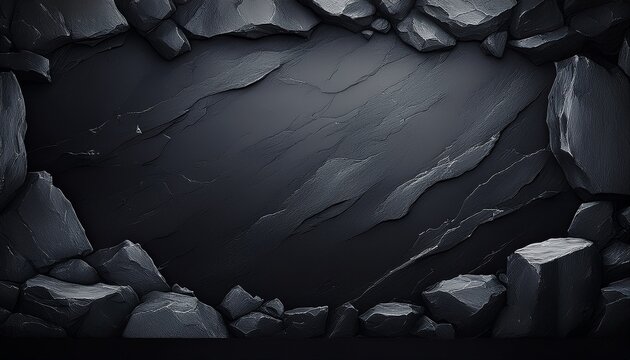 dark stone background with rough rock border