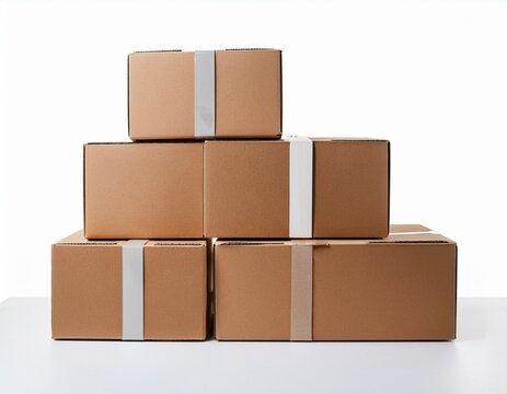 carboard boxes on transparent or white background file