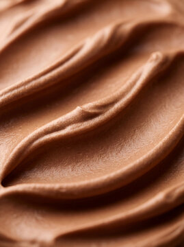Close up of chocolate frosting texture