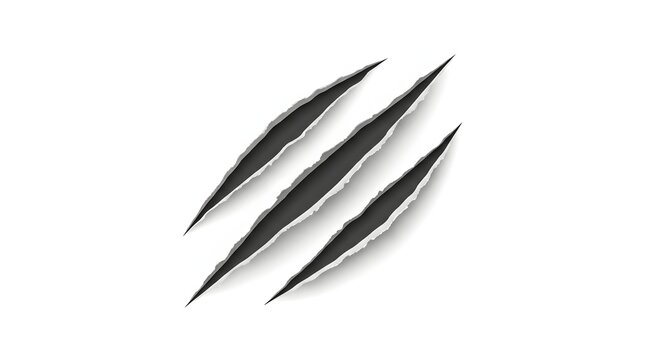 Sharp animal claw marks with ripped paper effect