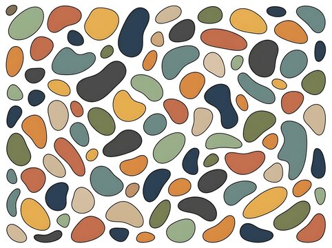 Colorful abstract pebbles and stones collection