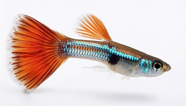 guppy fish isolated on white background