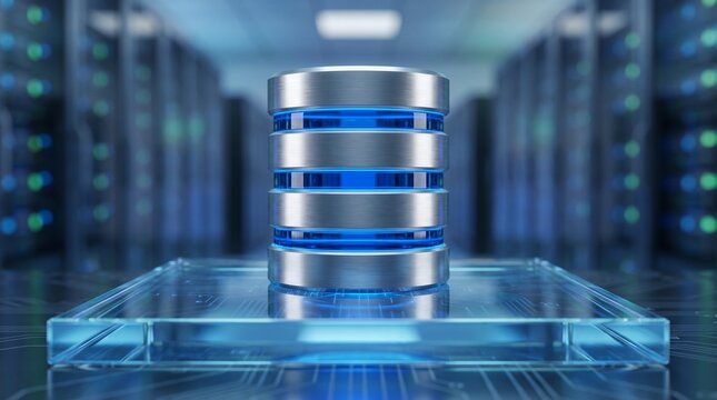 Digital Data Storage Icon Representing Big Data and Cloud Computing Solutions