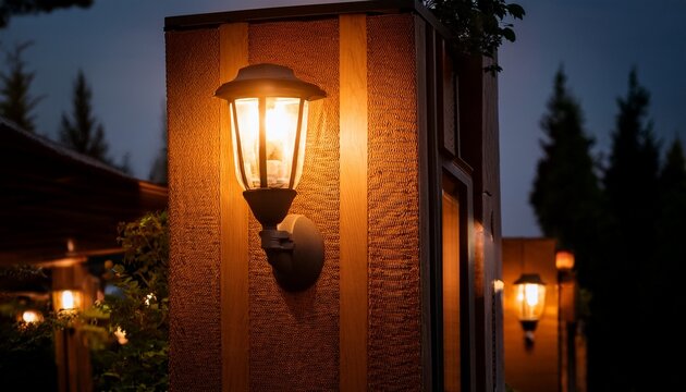 outdoor lighting concept with warm night lamps