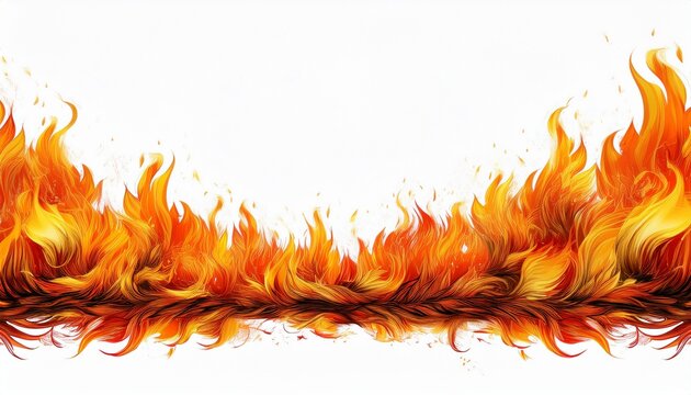 fire border isolated on a white background