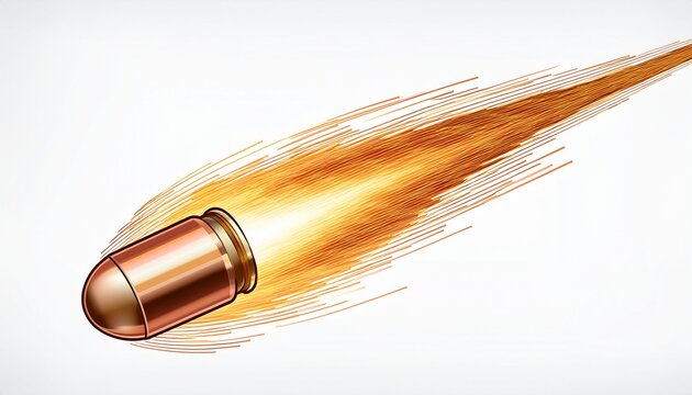 bullet falling isolated on white
