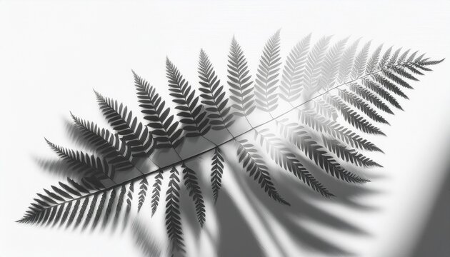 fern leaf shadow effect isolated
