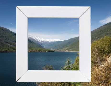 white photo frame cutout