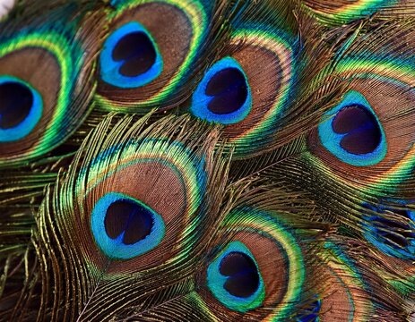 close up peacock feather texture background