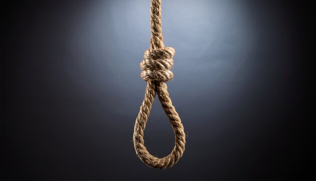 isolated noose hanging down representing death and despair symbol of violence and oppression