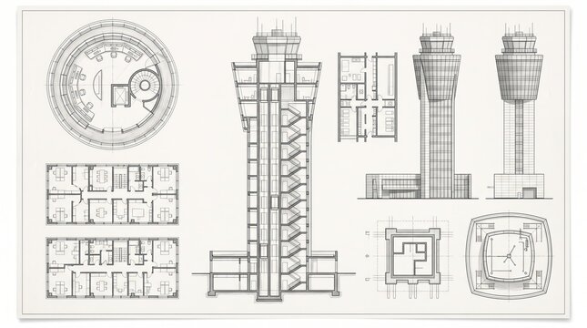 Detailed architectural blueprint of classical columns and structural engineering sketches on paper